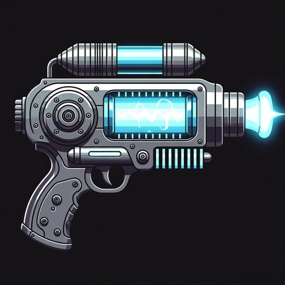 Glowing Ray Gun Illustration