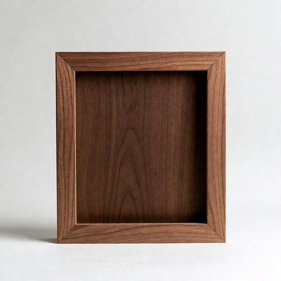 Empty Walnut Wood Picture Frame