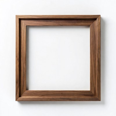 Empty Walnut Wood Picture Frame
