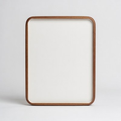 Wooden Frame with Blank White Sign