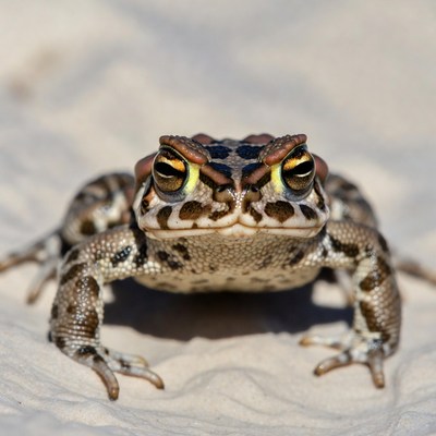 Toad on sandy ground