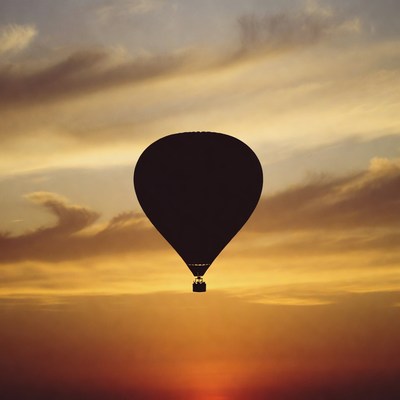 Hot air balloon at sunset