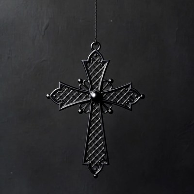 Black Ornate Cross Ornament Hanging