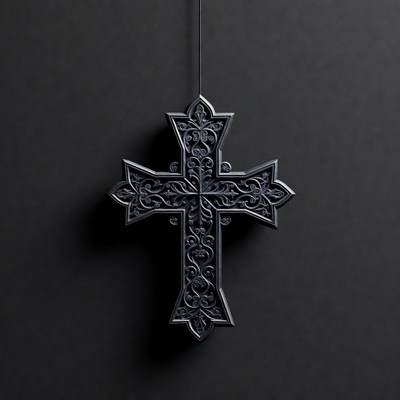Ornate Black Cross Hanging