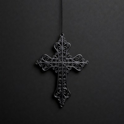 Black Ornate Cross Hanging