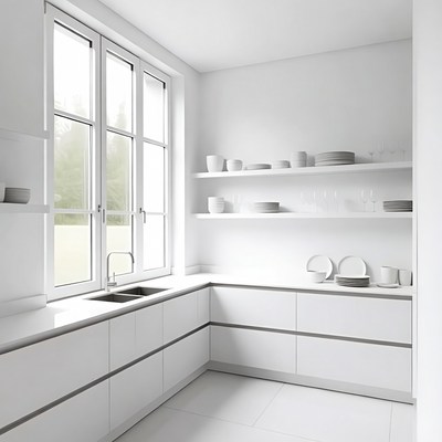 Modern White Kitchen Corner
