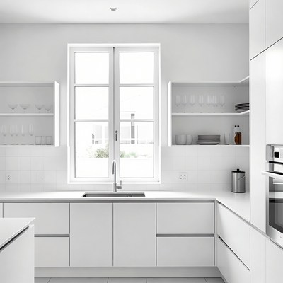 Modern White Kitchen Interior
