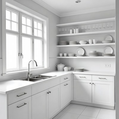 Modern White Kitchen Interior