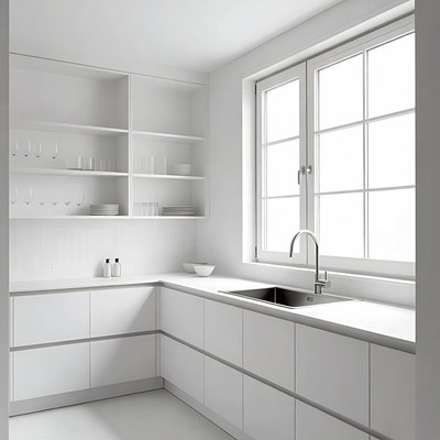 Modern White Kitchen Interior
