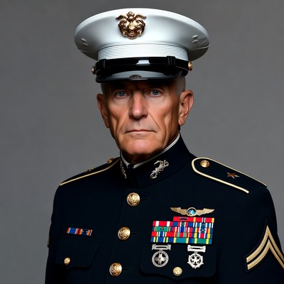 US Marine Corps officer in dress blues