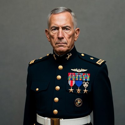 US Marine Corps General in Dress Uniform