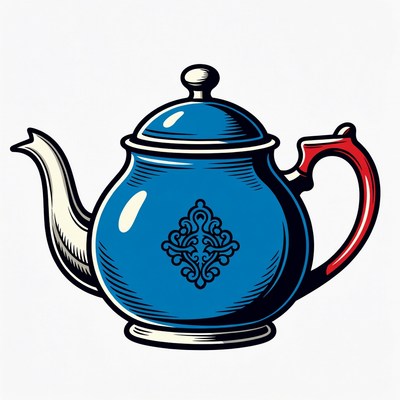 Blue Teapot Illustration