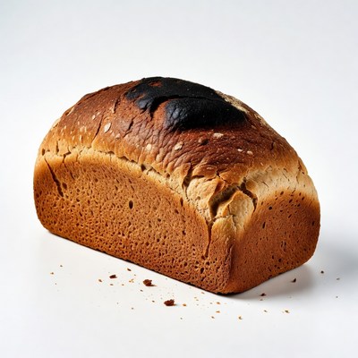 Burnt loaf of bread