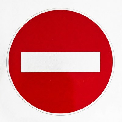 Red stop prohibited sign