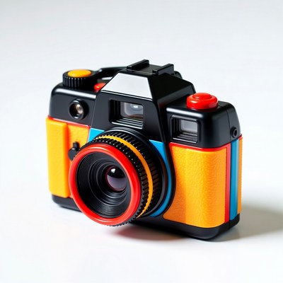 Colorful Retro Point-and-Shoot Camera