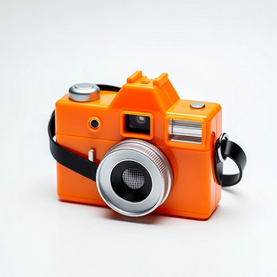 Orange vintage toy camera