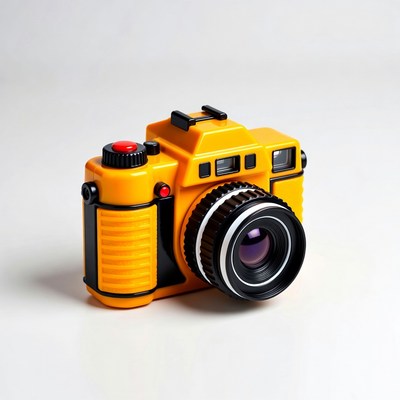 Yellow Toy Camera Isolated