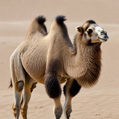 Dromedary camel in desert