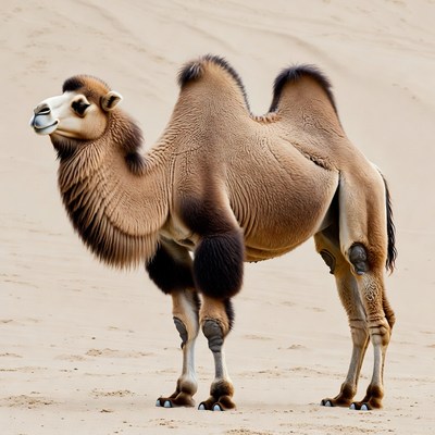 Dromedary Camel Standing in Desert