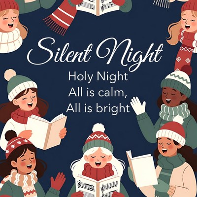 Girls Caroling Silent Night