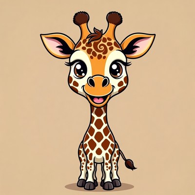 Cute Cartoon Baby Giraffe