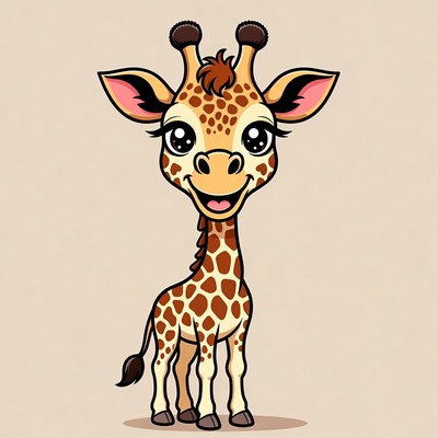 Cute Cartoon Baby Giraffe