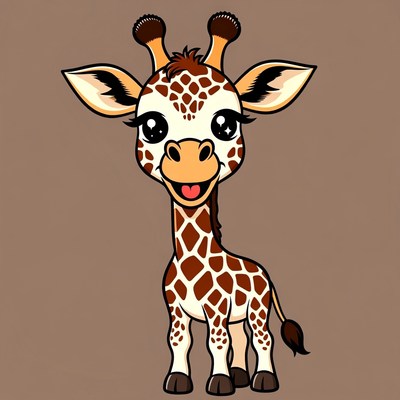 Cute baby giraffe illustration