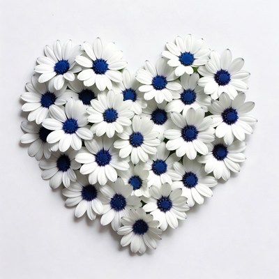 Blue-Eyed Daisies Heart Shape