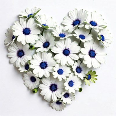 White Daisies Forming Heart Shape