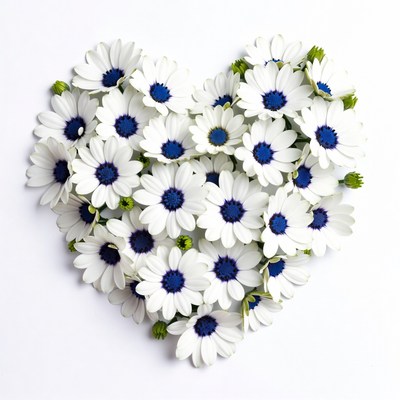 White Daisies Forming Heart Shape