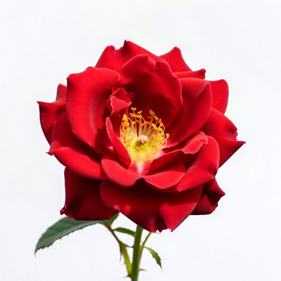 Red Rose with Yellow Center