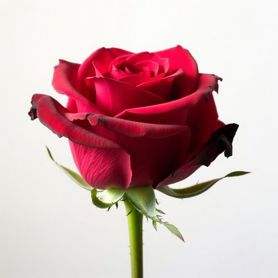Red Rose on White Background