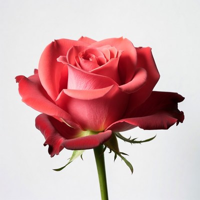 Pink Rose on White Background