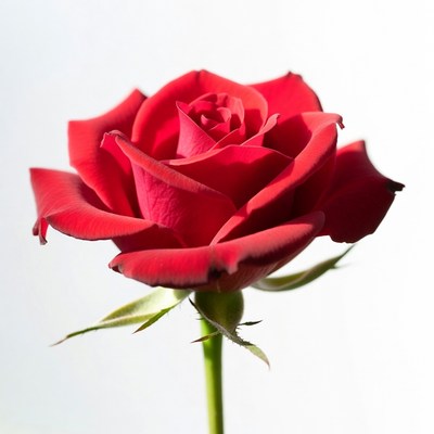 Red Rose on White Background