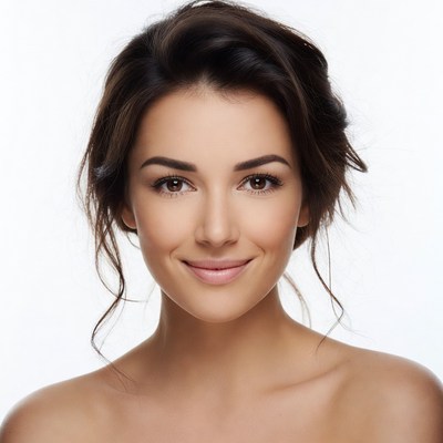 Smiling Woman with Messy Hair