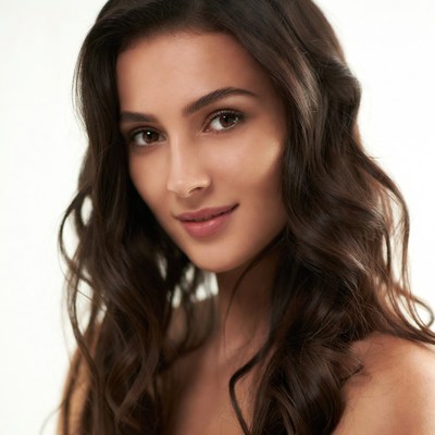 Beautiful woman with long brown hair