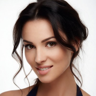 Beautiful woman with dark hair smiling