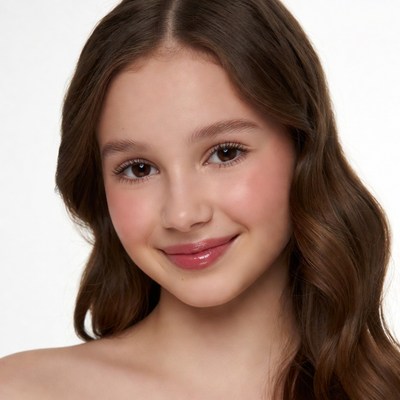 Smiling girl with brown hair