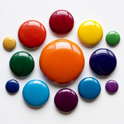 Shiny Rainbow Colored Buttons