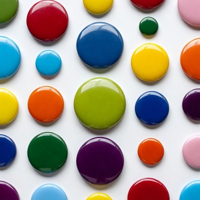 Colorful Buttons on White Background