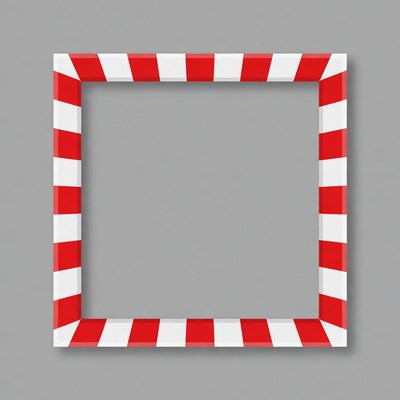 Red White Striped Picture Frame