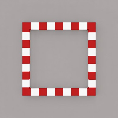 Red White Striped Picture Frame