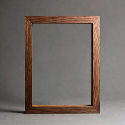Empty Walnut Wood Picture Frame