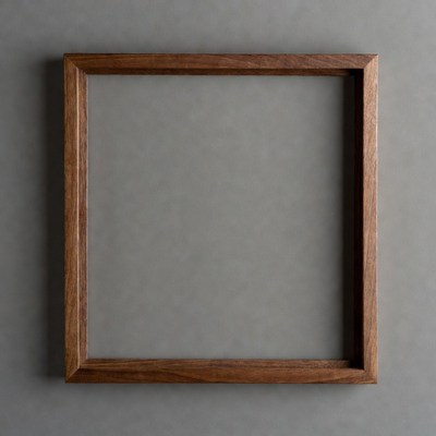 Wooden Picture Frame on Gray Wall