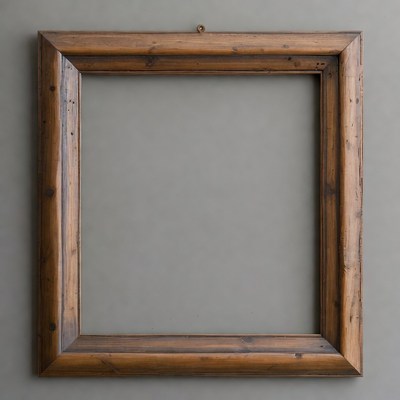 Wooden Picture Frame on Gray Wall