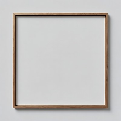 Wooden Frame with Blank White Canvas