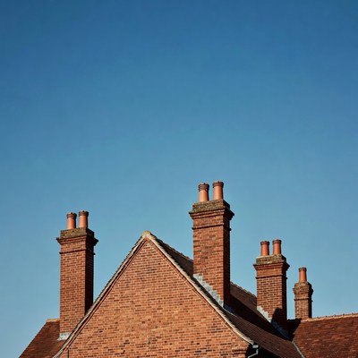 Brick Chimneys on Rooftop