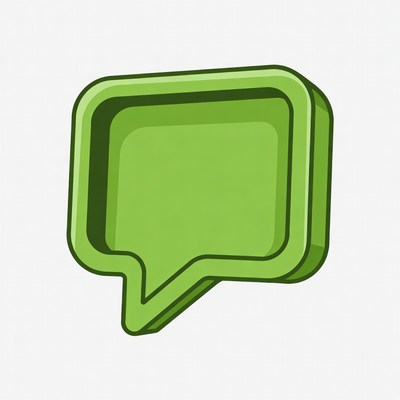 Green 3D Speech Bubble