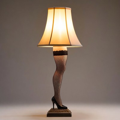 Leg Lamp with Fishnet Stockings