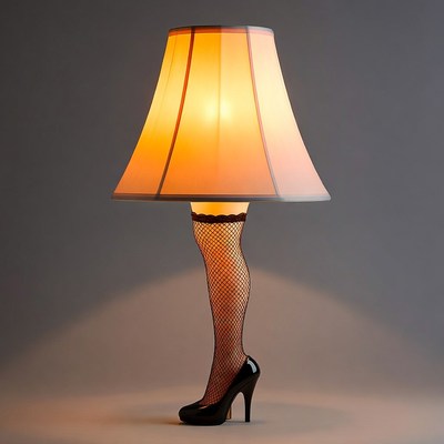 Leg Lamp with Fishnet Stockings
